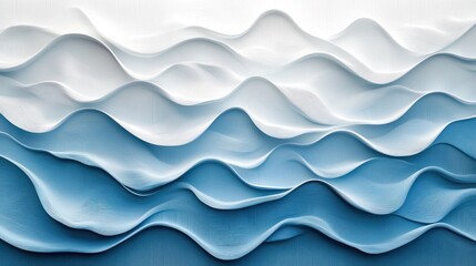 Abstract Blue And White Wave Pattern Design