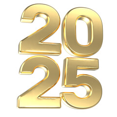 Happy New Year number 2025 3d render
