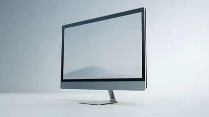 Fototapeta premium Modern Desktop Computer Displaying Abstract Landscape