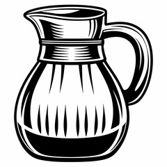 Silhouette Design of a Water Jug with Wide Body and Sturdy Handle in a Minimalist Household Style