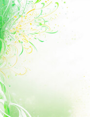 abstract floral background with space - abstract green watercolor background - Generative AI