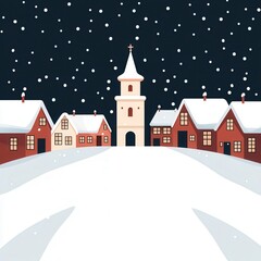Winter wonderland village scene snowy landscape digital artwork tranquil environment aerial view