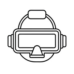 Obraz premium vr headset line art icon sign silhouette vector illustration on white background