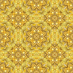 Indian ornamental seamless pattern design in mehendi style with mandala