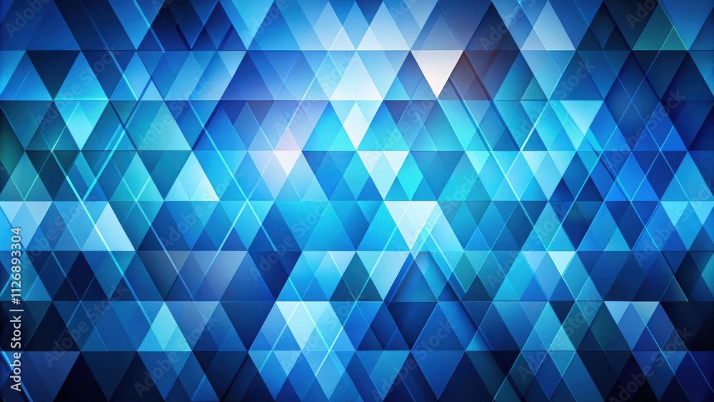 Poster Geometric Pattern of Interlocking Blue Triangles in a Shimmering Abstract Design