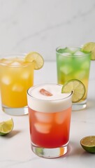 Fototapeta premium Vibrant lime-infused cocktails margaritas
