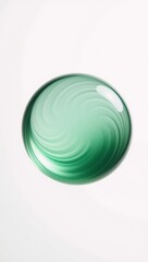 Artificial green hydrogen bubble against a white backdrop for caption usage