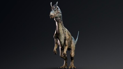 Dilophosaurus of background. 3d model rendering