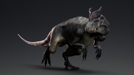 Obraz premium Dilophosaurus of background. 3d model rendering