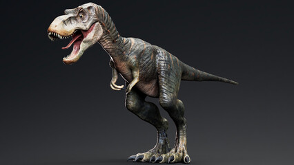 Baby Trex of background. 3d model rendering © racksuz