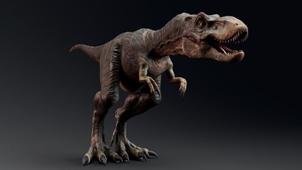 Baby Trex of background. 3d model rendering © racksuz