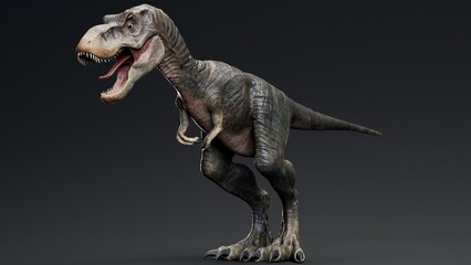 Baby Trex of background. 3d model rendering © racksuz