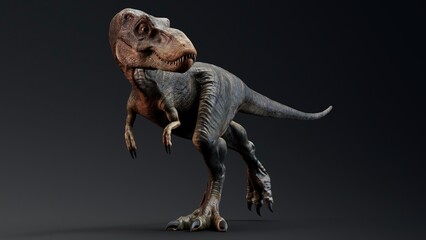 Baby Trex of background. 3d model rendering © racksuz