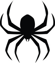 Spider icon vector, Spider silhouette, Halloween icon, Creepy Spider Illustration
