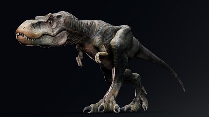 Baby Trex of background. 3d model rendering © racksuz