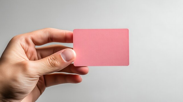 Horizontal pink card with soft shadow