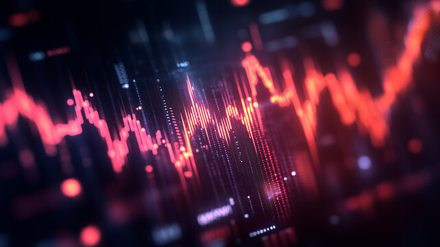 Finance and Business Concept: Stock Market or Trading Visualization
