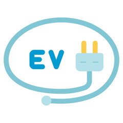 electric vehicle symbol flat icon