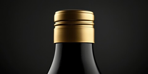 Bottle of wine with a gold cap