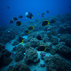 Fototapeta premium A vibrant coral reef teeming with marine life.