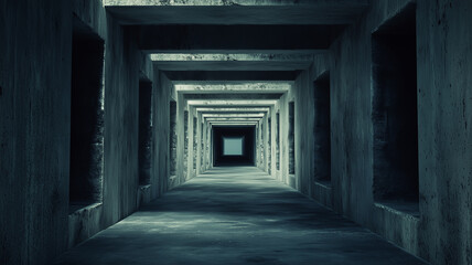 Obraz premium Abstract Concrete Hallway Background with Shadows