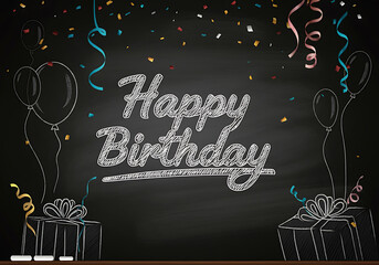 Obraz premium 생일 축하 글자 생일파티 풍선 이미지 해피버스데이 텍스트 생일 이벤트