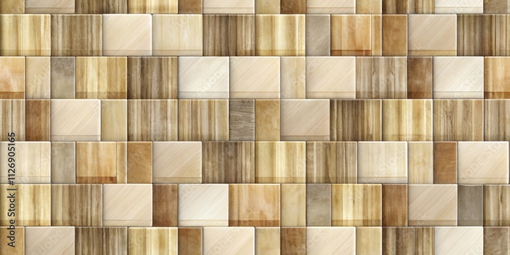 Fototapete a seamless pattern of light and dark wooden squares, with a subtle variation in color and texture cr