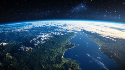 Obraz premium Ultra detailed, photorealistic image of Earth from space