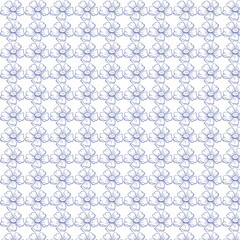 seamless pattern with blue flowers