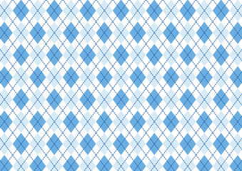 アーガイルチェック柄の背景素材　青
Argyle check pattern background material blue