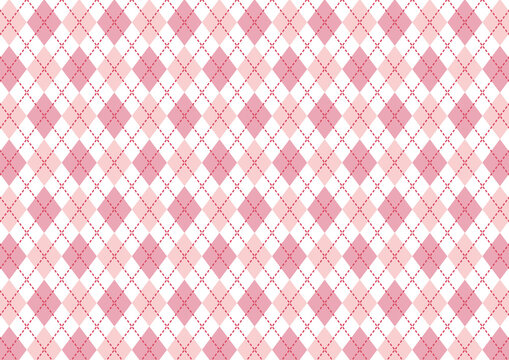 アーガイルチェック柄の背景素材　ピンク色
Argyle check pattern background material pink