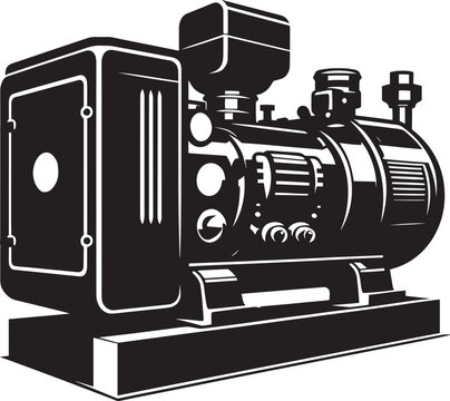 recommend clip art: Heavy machinery power supply generator silhouette vector illustration isolated on a white background