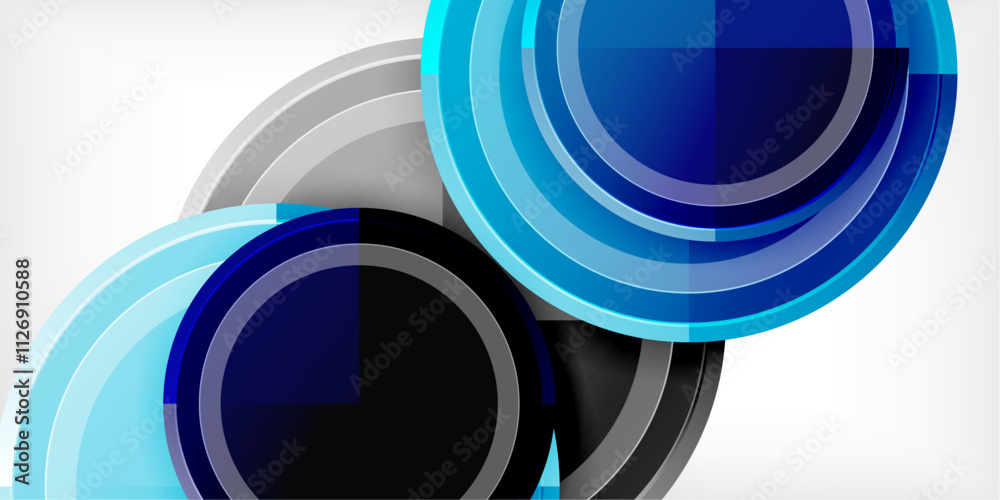 Poster geometric design abstract background - circles