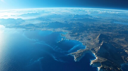 Ultra detailed, photorealistic image of Earth from space