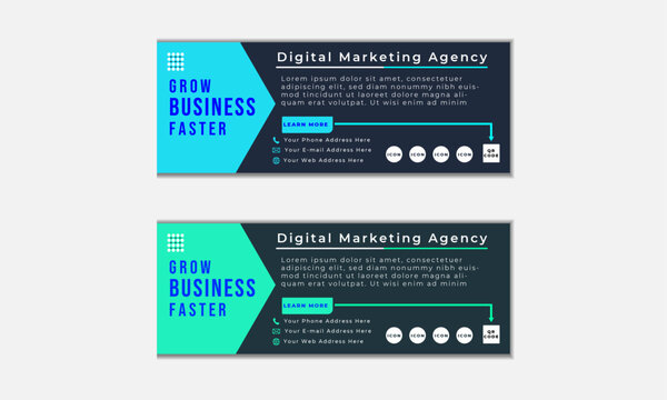 Horizontal header web banner. Geometric banner design with Vector presentation template. Suitable for web ads. Social Media Cover ads, banner, sale banner template
