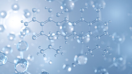 minocycline hydrochloride molecular structure 3d, antibiotic, structural chemical formula view from a microscope