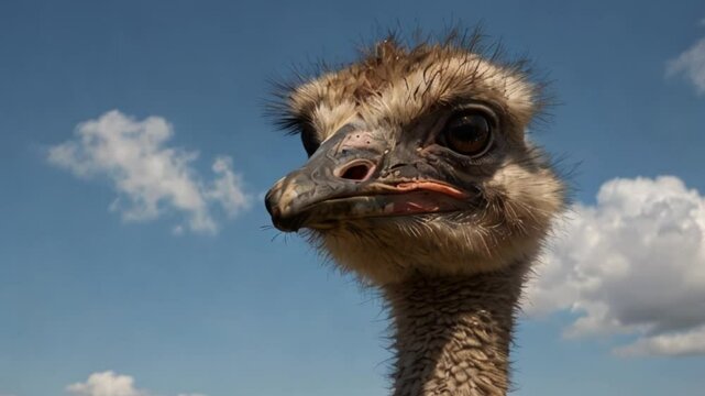 ostrich head in the sky