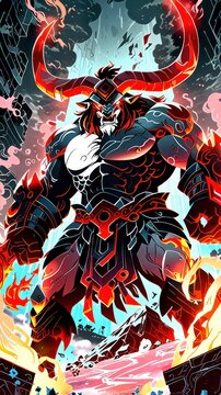 Mythical minotauros illustration 