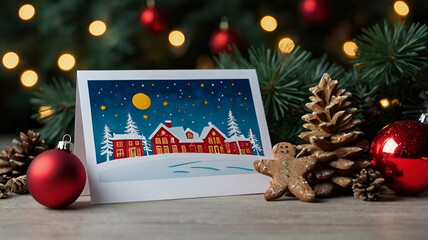 Christmas greeting card Christmas border with Abstract glitter light defocused banner Christmas background,
