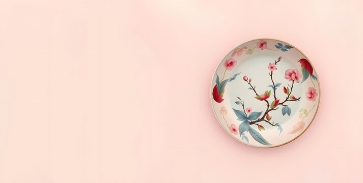plate isolated on pink