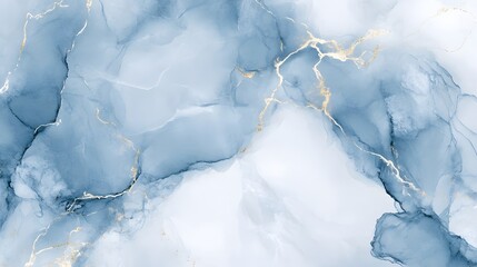 Obraz premium Abstract Blue Ink Wash Painting With Gold Accents