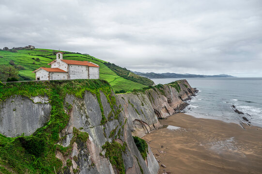 Beautiful San Telmo Church in the basque country coast