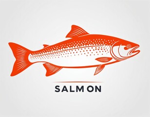 salmon icon. Salmon head front view simple black design isolated on white background. illustration. Ai generated image.