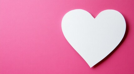 White Heart Shape on Pink Background for Romantic and Love-Themed Designs