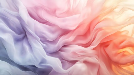 Obraz premium Pastel Fabric Draped in Soft Waves of Color