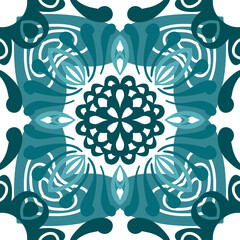 Batik collections seamless pattern, turquoise