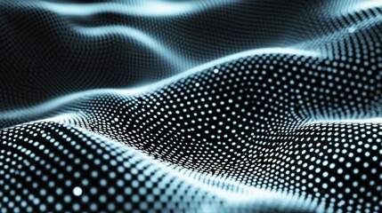 Abstract representation of a wave-like structure with illuminated dots.