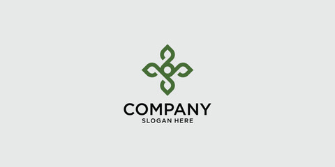 Creative floral logo design premium vector
