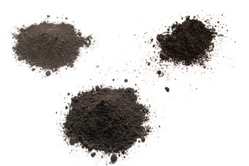 Black land for plant isolated on white background.