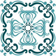 Batik collections seamless pattern, turquoise